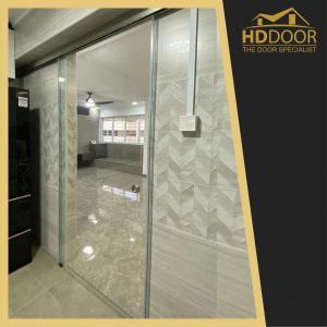 Clear Tempered Glass Sliding Door With Soft Closing