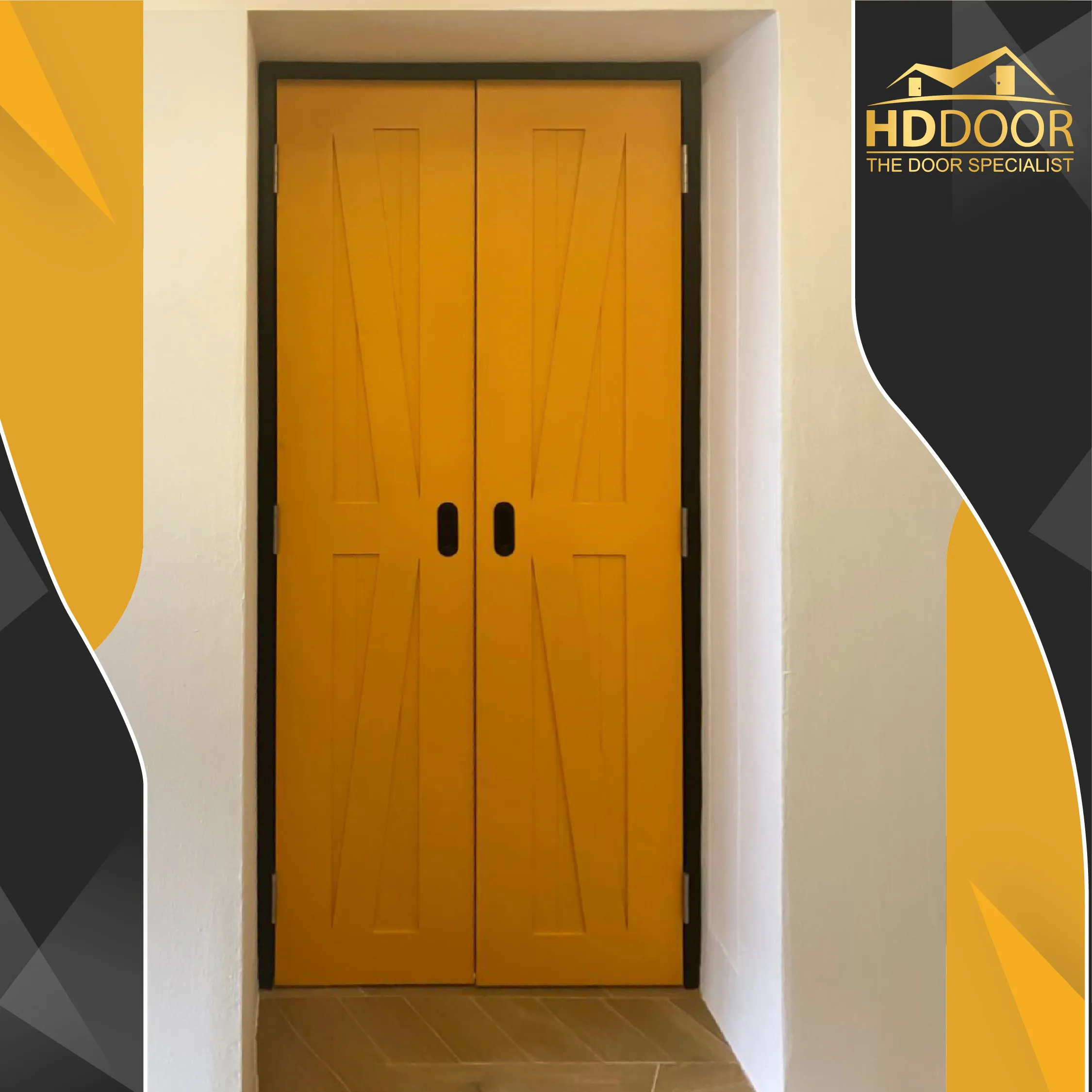 Custom Double Leaf Equal Swing Barn Door