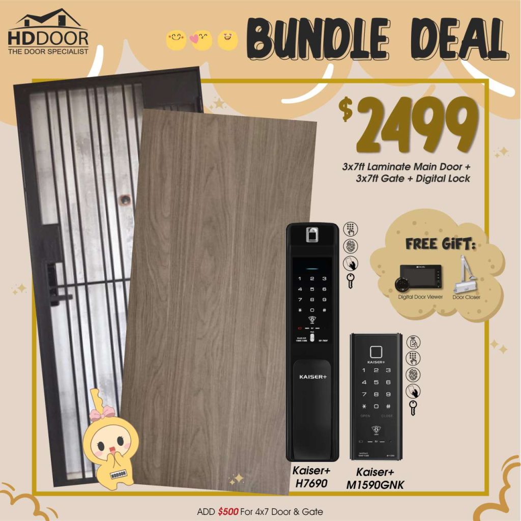 Tempered Glass Gate and Digital Gate Lock Bundle HDDOOR MOST