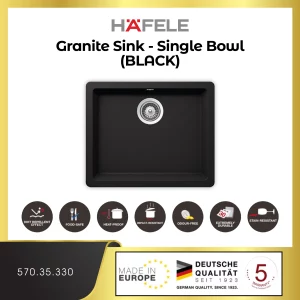 HÄFELE Single Bowl Granite Sink - 570.35.330 (Black)