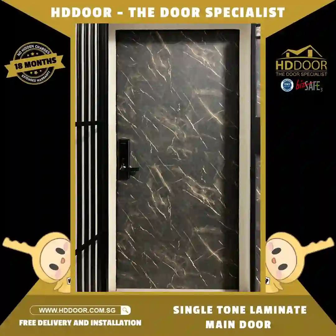 Single Tone Single Leaf Main Door - Marble Design