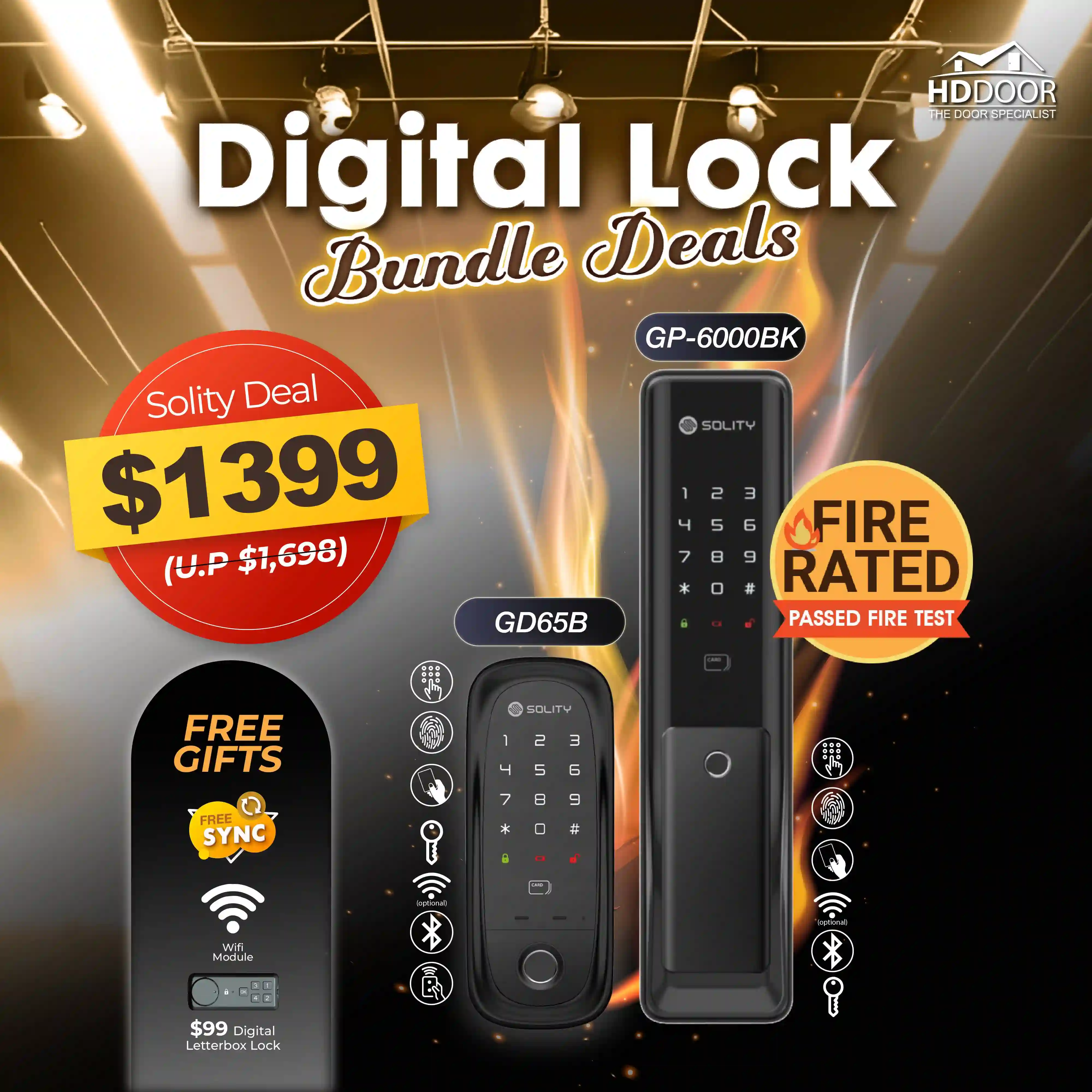 Solity Door Gate Digital Lock Bundle Deals