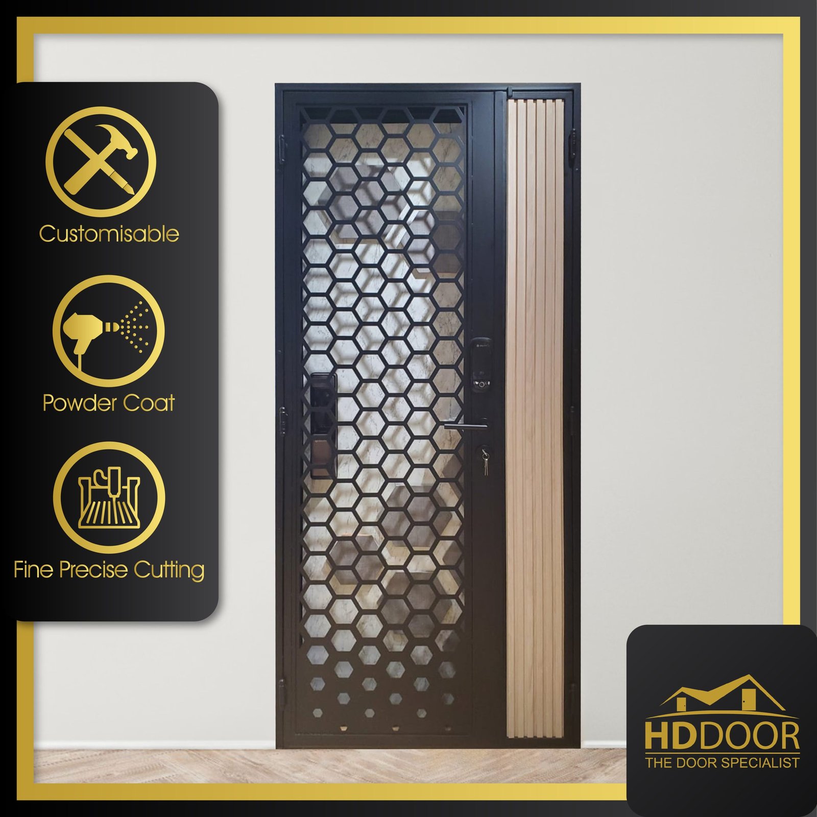 3D Hexagon Lasercut gate HDL38