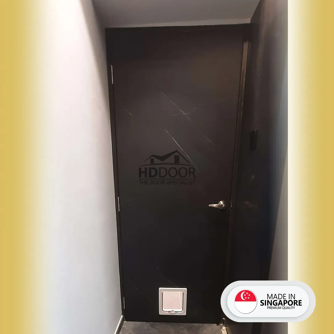Premium Black Laminate Cat Friendly Door with Flap